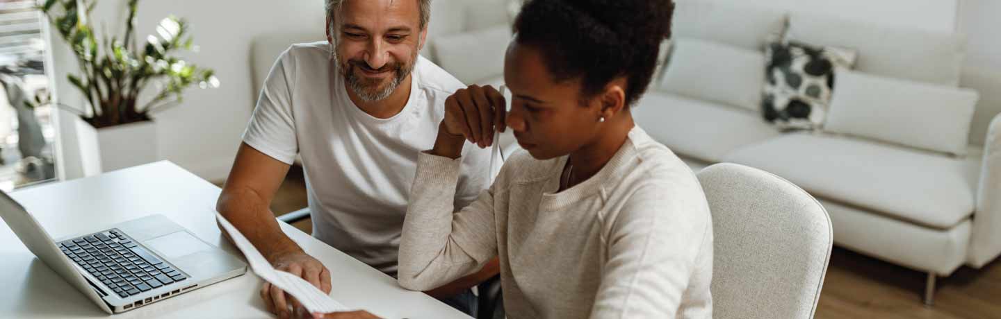 Couple reviewing documents 